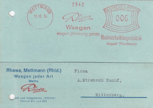 Mettmann postkarte 1934 - postkarte,