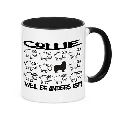 Tasse black sheep collie - sheep,