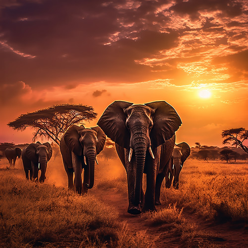 Wandbild afrika elefanten - wandbild,