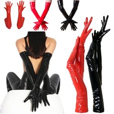 Damen Ehre PVC Lackleder Lange