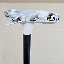 Alter Spazierstock Gehstock  Sammlerstock Wanderstock  Griff  85cm Löwe