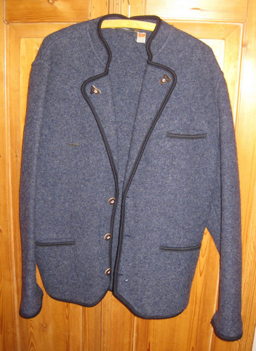 Blauer warmer wolljanker - blauer,