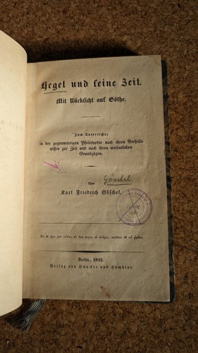 Hegel und seine zeit - hegel,