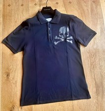 Philipp Plein Skull Poloshirt XL Schwarz Neu Leder Patch T Shirt