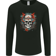 A Bohemian Style Tribal Skull Herren Langarm T-Shirt