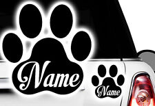 WUNSCHNAME Pfote, Dog, Cat, Katzenpfote Hundepfote vvv Namen Aufkleber Sticker