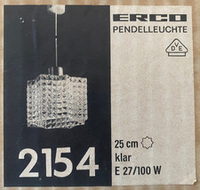 neuwertige Erco Pendelleuchte 2154 klar 25 cm E27/100 W in der OVP Lampe Leuchte