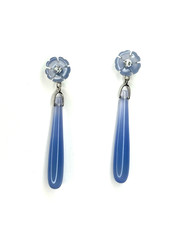 Ohrringe blauer chalcedon - blauer,