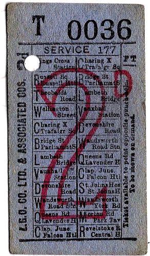 London general bus ticket - bus,