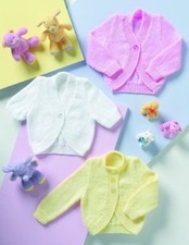 DK BOLERO STRICKJACKEN RUND/V-AUSSCHNITT & S/ÄRMEL EINFACHES STRICKMUSTER 14" - 22"