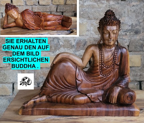 Buddha holzfigur liegend - buddha,