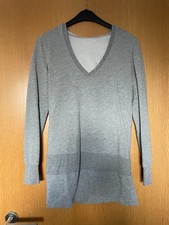 long Pullover grau Hoodie hellgrau Größe 34 XS