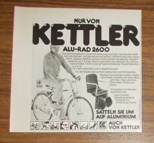 Seltene Werbung KETTLER ALU-RAD 2600 - Für Leute mit Schwung und Elan 1981