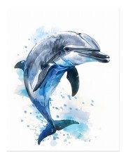 Ozean Delfin Aquarell