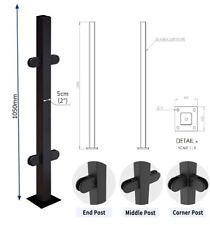 Geländerpfosten aus schwarzem Glas