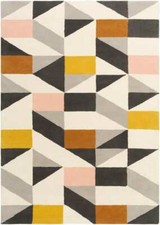 Modern Scion Bauhaus Art Geometrisch Handgetuftet 100% Wolle Weich Area Teppich