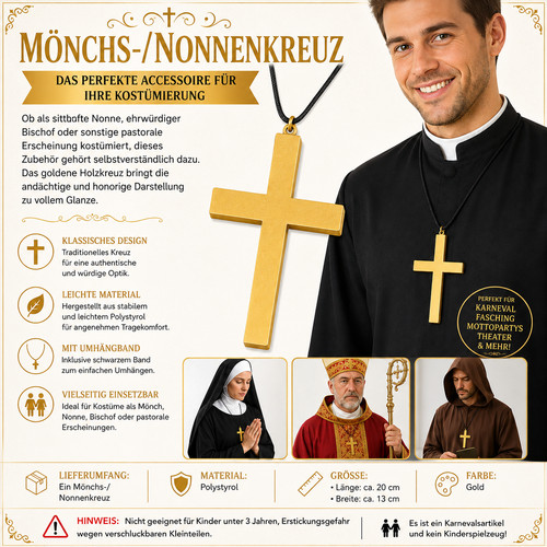 Mönchskreuz nonnenkreuz gold - mönchskreuz,