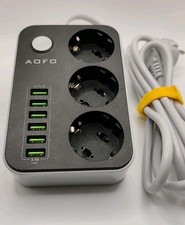 ? Mehrfachsteckdose Steckdosenleiste mit 3 Fach 6 USB-Anschluss Steckdose 2500W