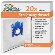 20 Mr.Clean Staubsaugerbeutel kompatibel Siemens Family & Pets . VS06G2511/02 