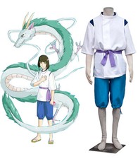 Hayao Miyazaki Sen and Chihiro's Spiriting Spirited Away Haku Cosplay Costume 