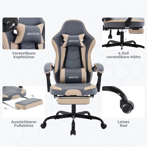Gaming stuhl mit fußstütze - w-gaming-stuhl,