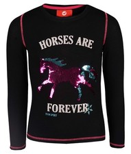 Red Horse Langarmshirt Größe 104 Neu Pferd Pferde Motiv Mit Wendepailetten