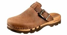 Woody Lukas Herren Clogs Pantolette Holzschuh Leder Braun Gr 40-50