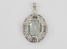 Sehr schöner alter Anhänger aus Silber 835 mit Schmuckstein hellblau
