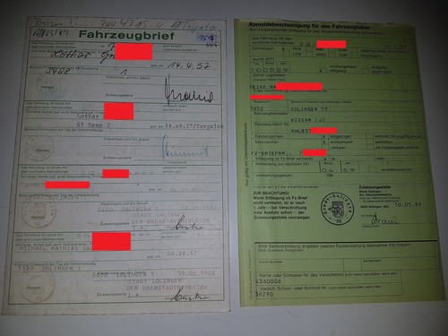 Fahrzeugbrief kfz brief 1980 - brief,