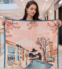 Seidentuch 90x90 Bunt rosa