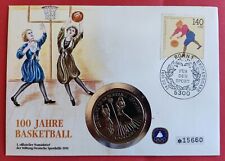 Niue 5 Dollar 1991 BU 100. Jahrestag - Basketball Coin Cover Stamp TOP !!!