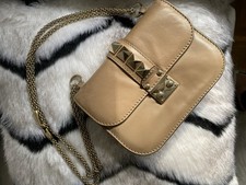 Valentino Garavani Handtasche Beige Leder Damen