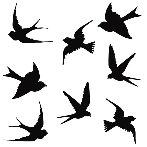 Aufkleber vogel schwalbe - 8x, vogel,