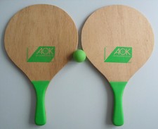 Beachball Set 2 Schläger aus Holz + 1 Ball Beach Strandspiel Spiel Strand Tennis