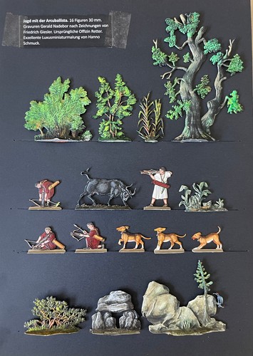 Zinnfiguren 30mm flach jagd - 31,