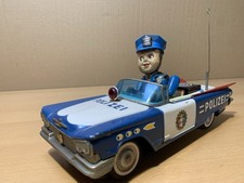 Ichiko Polizei Blechauto  Japan 60‘ Jahre mit Schwungradantrieb 28 cm