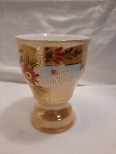 Patenbecher Kakaobecher zum Andenken Blumen Porzellanbecher um 1900