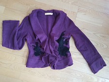 Bolero/Jacke von Biba, neu, in bordeaux mit schwarzen Stickapplikationen, Gr.XS 