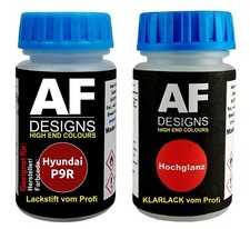 Lackstift für Hyundai P9R Boston Red Perl + Klarlack je 50ml Autolack Basislack 