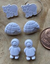 6 Knöpfe Kinderknöpfe 15mm Öse Iglu Eisbär Eskimo ❤️ ❤️  Winter Alaska Eishotel