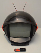 Retro Philips Discoverer 14GR1220/22B GR1-AX Helmet 14 Zoll TV Fernseher 1980s