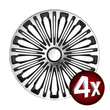 4x Radkappen Volante 17" Zoll Radzierblenden Silber Schwarz Silver Black Top