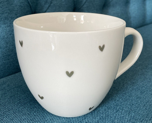 Tasse weiß herzen gold - weiß,