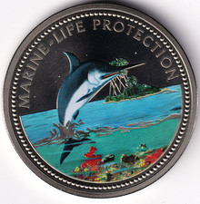 AV-VD Palau 2000 1 $ Marine Life Protection Blauer Marlin + Zfk EL11