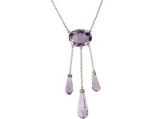 Art Déco 800 Silber 9,0 ct Deutscher Amethyst Damen Collier!