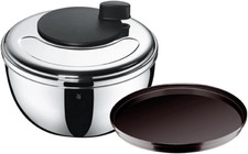 WMF Gourmet Salatschleuder 25,4 Cm, Cromargan Edelstahl Poliert, Kunststoffsieb,