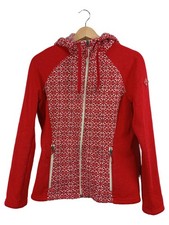Schöffel Damen Fleecejacke Norwegermuster Rot Gr. 36/S Outdoor Kapuze