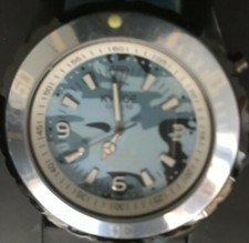 Kyboe Uhr Giant 55 Camouflage hellblaue Umrandung Camouflage Armband