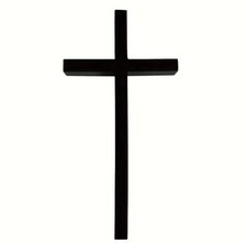 Modernes schwarzes Holzkreuz