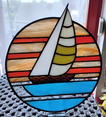 Tiffany fensterbild segelboot - fensterbild,